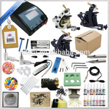 Brand New 100% completo kit tatuagem rotativo Máquina de Alimentação Gun Tintas Cor Tattoo Kit Set